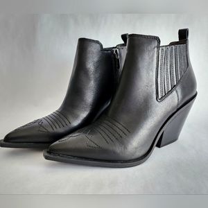 NWT Franco Sarto Leather Cowboy Booties